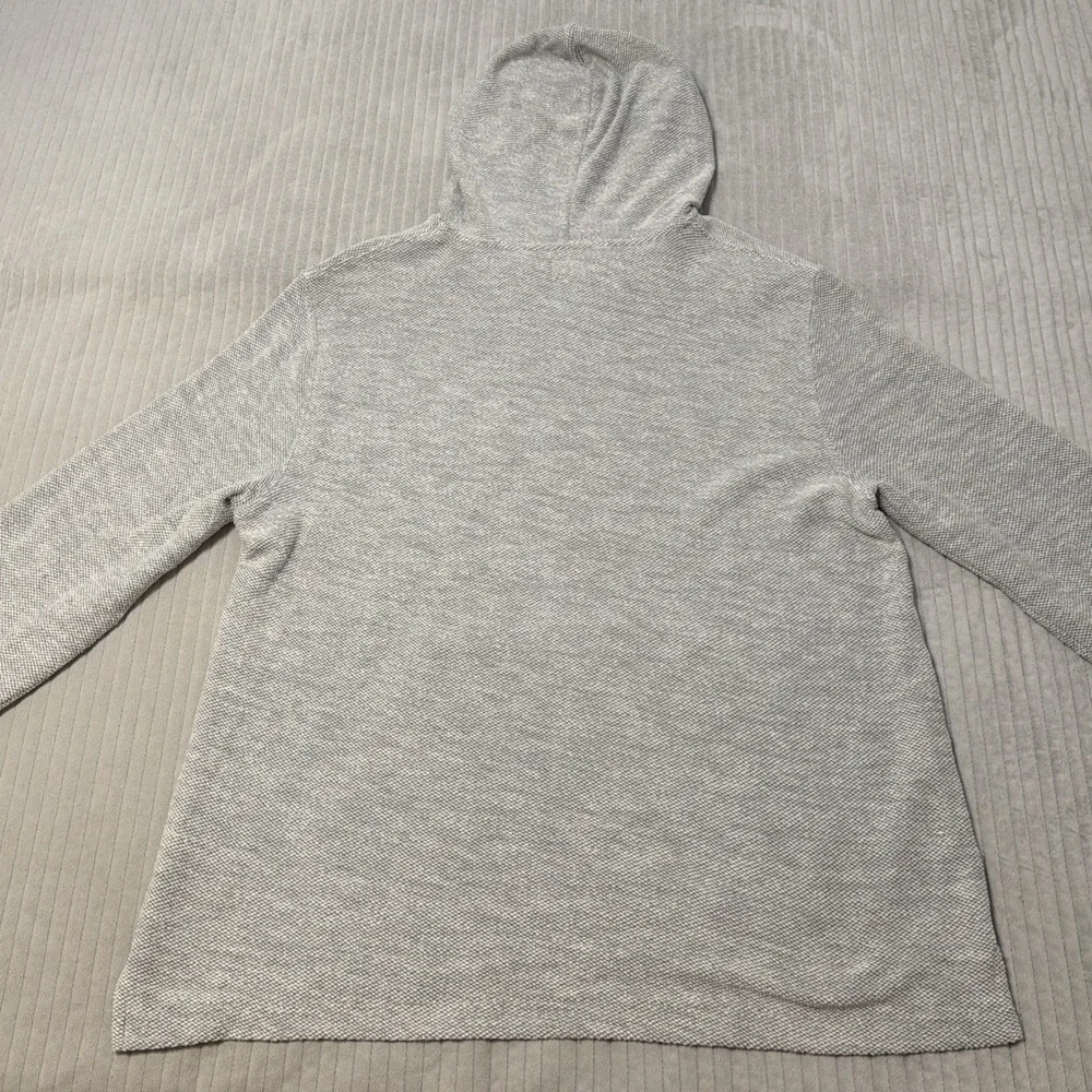 Faherty Whitewater Beach Hoodie Mens XL Gray Waffle Knit Pullover Sweater